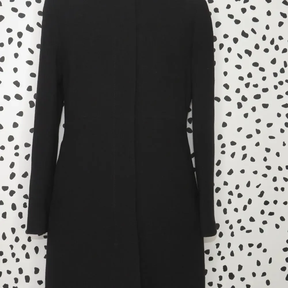 J. Crew Black Classic Longline Tailored Peacoat - Picture 3 of 8